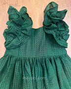 Sacramento Green Cotton Kids Frock