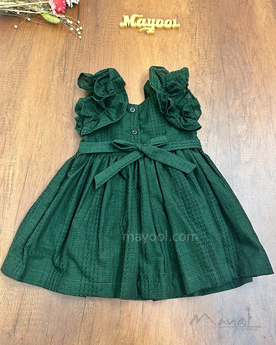 Sacramento Green Cotton Kids Frock