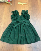 Sacramento Green Cotton Kids Frock