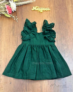 Sacramento Green Cotton Kids Frock