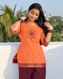 Saffron Orange Traditional Short Kurta