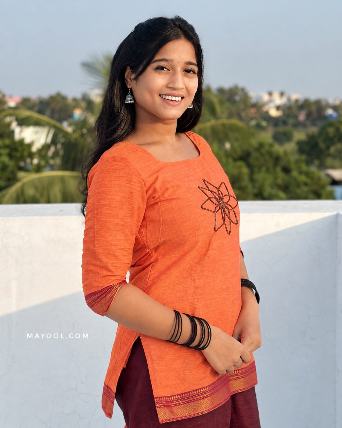 Saffron Orange Traditional Short Kurta