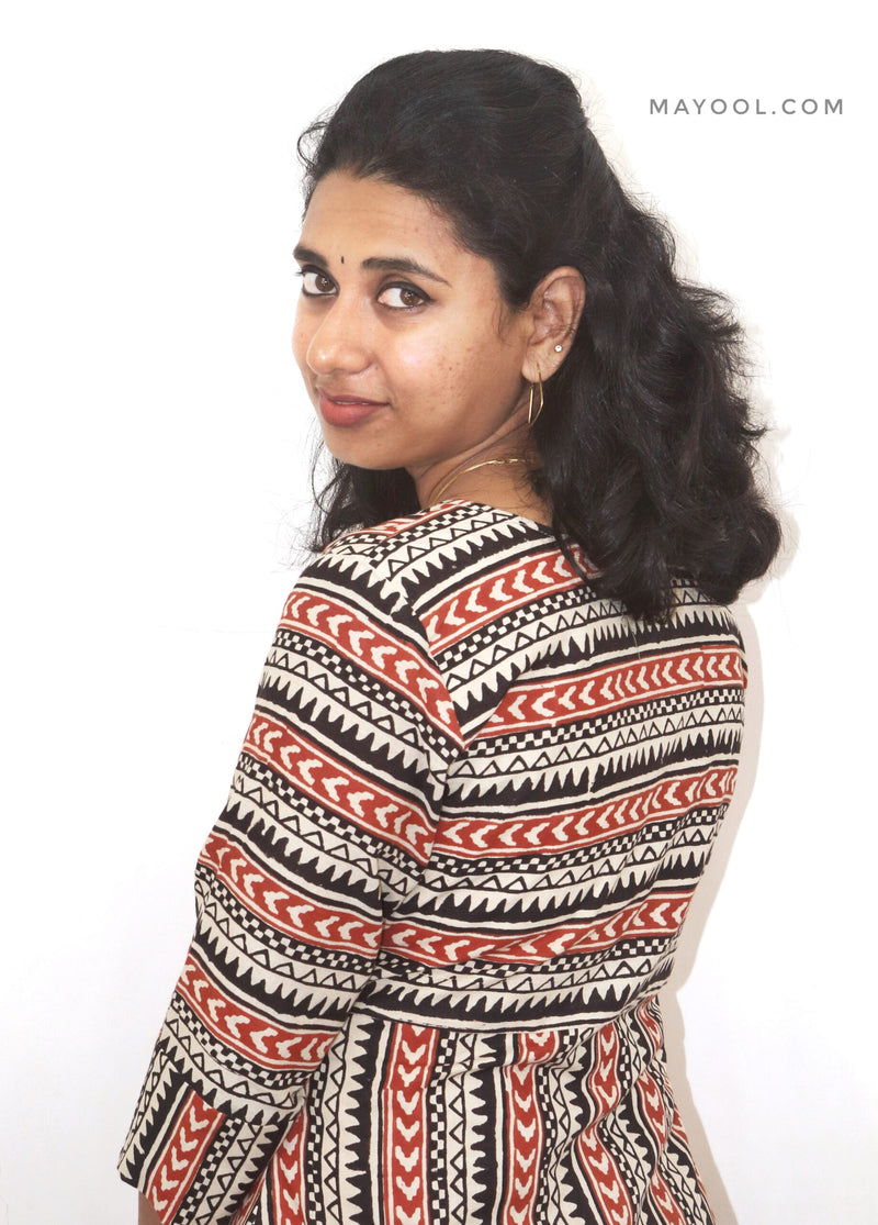 Sandal Arrow Block Print Cotton Kurta