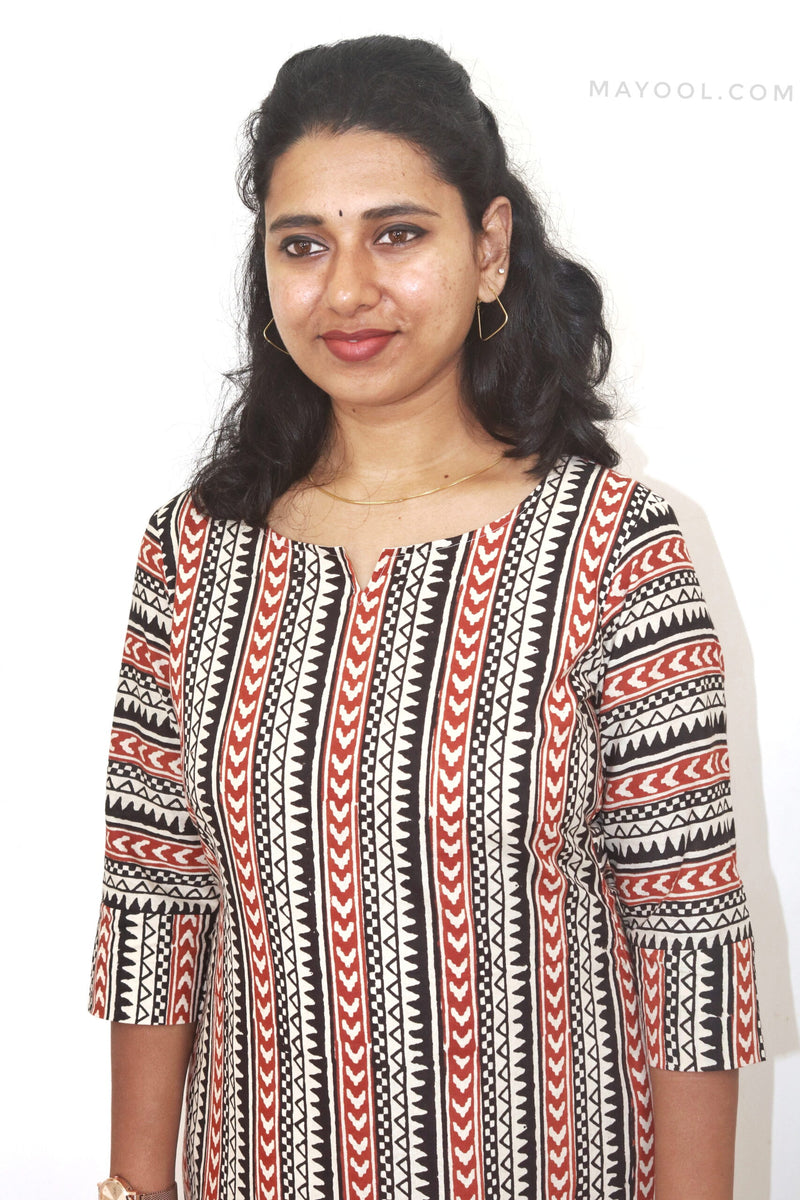 Sandal Arrow Block Print Cotton Kurta