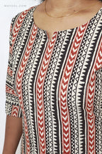 Sandal Arrow Block Print Cotton Kurta