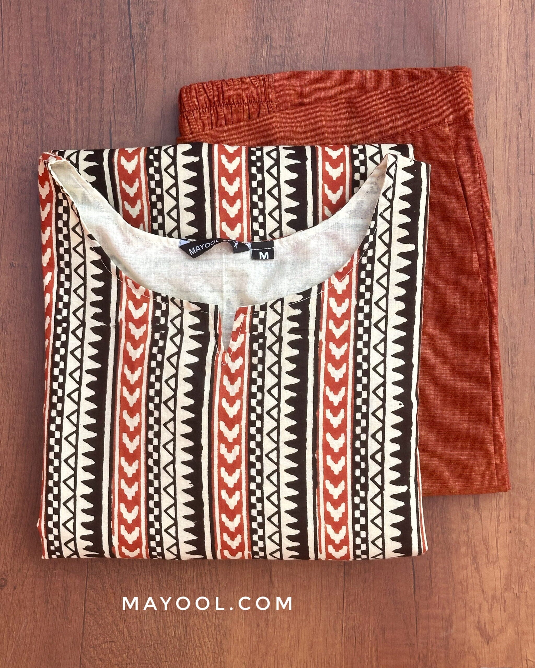 Sandal Arrow Block Print Cotton Kurta