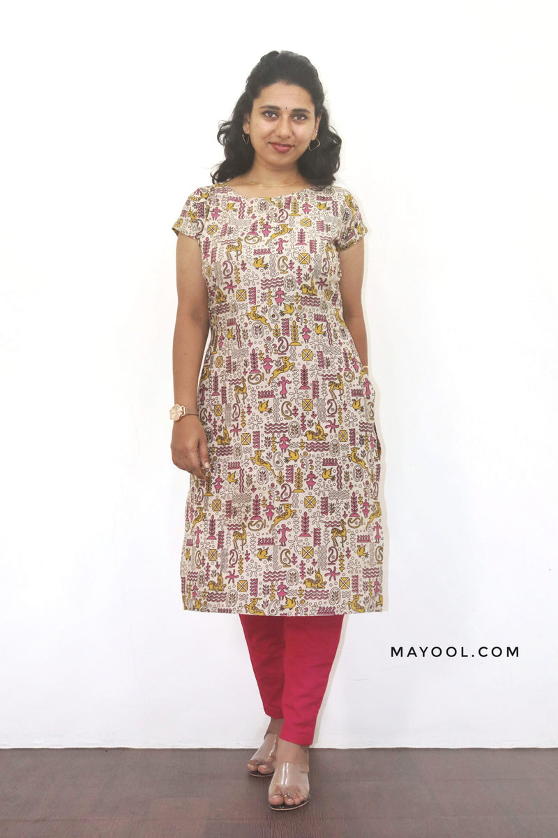 Sandal Kalamkari Cotton Kurta
