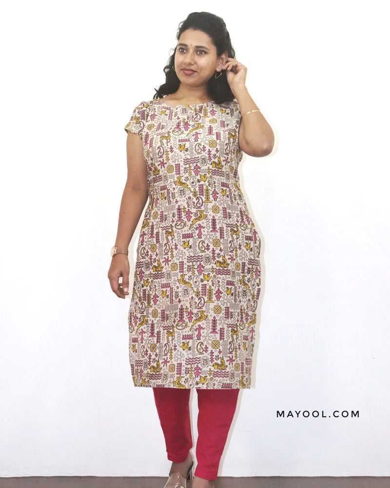 Sandal Kalamkari Cotton Kurta