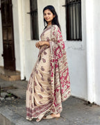 Sandal Pink Kalamkari Saree SA011
