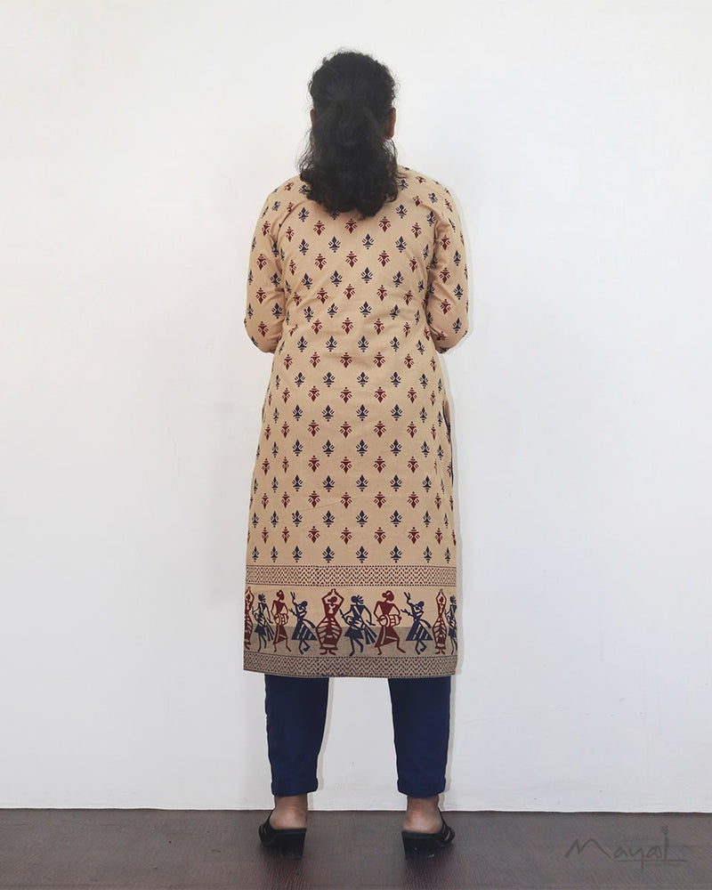 Sandal Warli Art Cotton Kurta