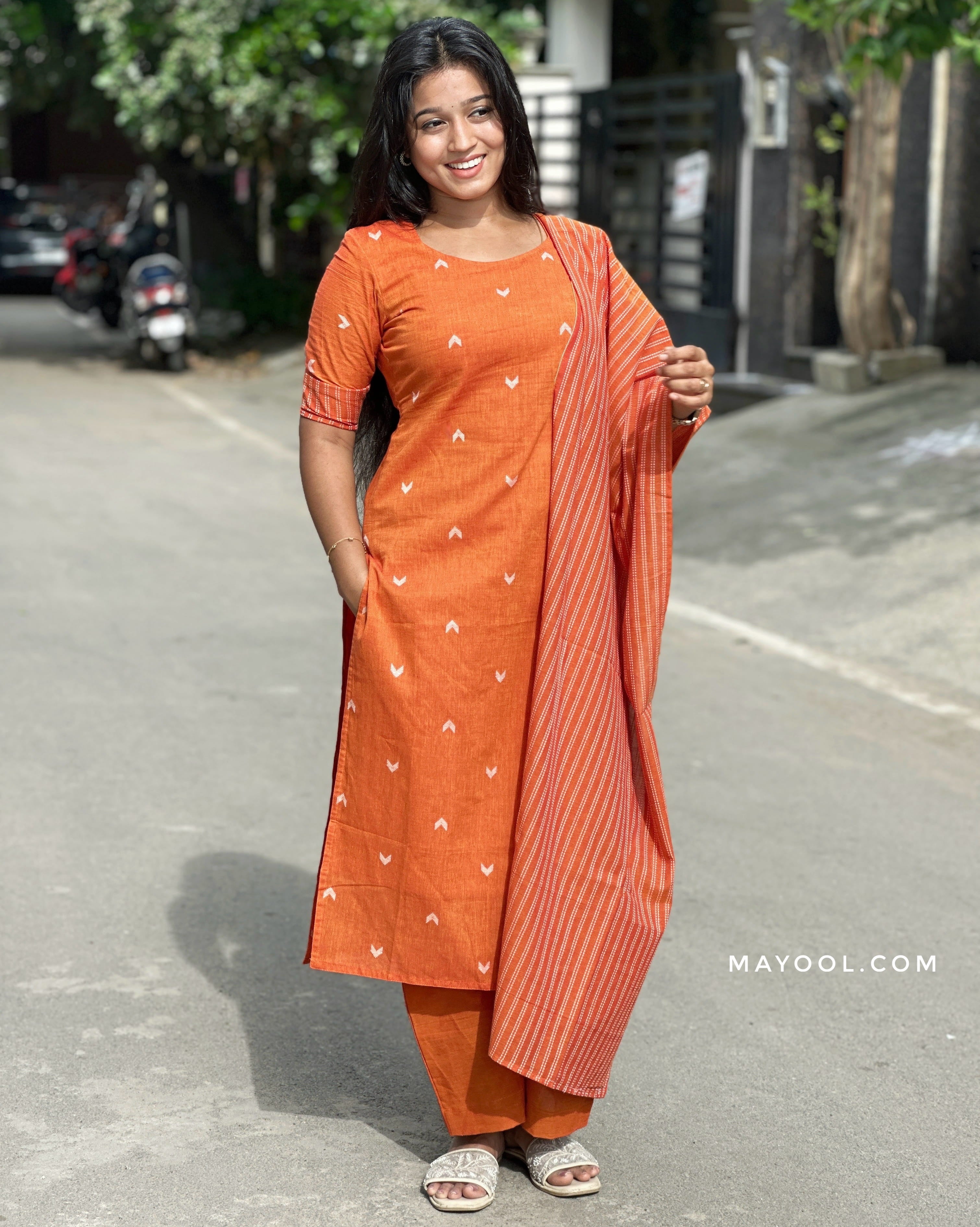Sienna Orange Cotton Kurta