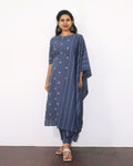 Stone Blue Cotton Kurta