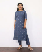 Stone Blue Cotton Kurta