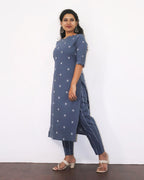 Stone Blue Cotton Kurta