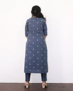 Stone Blue Cotton Kurta