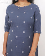 Stone Blue Cotton Kurta