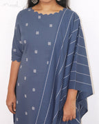 Stone Blue Cotton Kurta