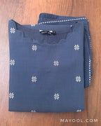 Stone Blue Cotton Kurta