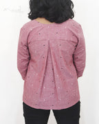 Super Pink Pleated Peplum Top