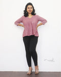 Super Pink Pleated Peplum Top