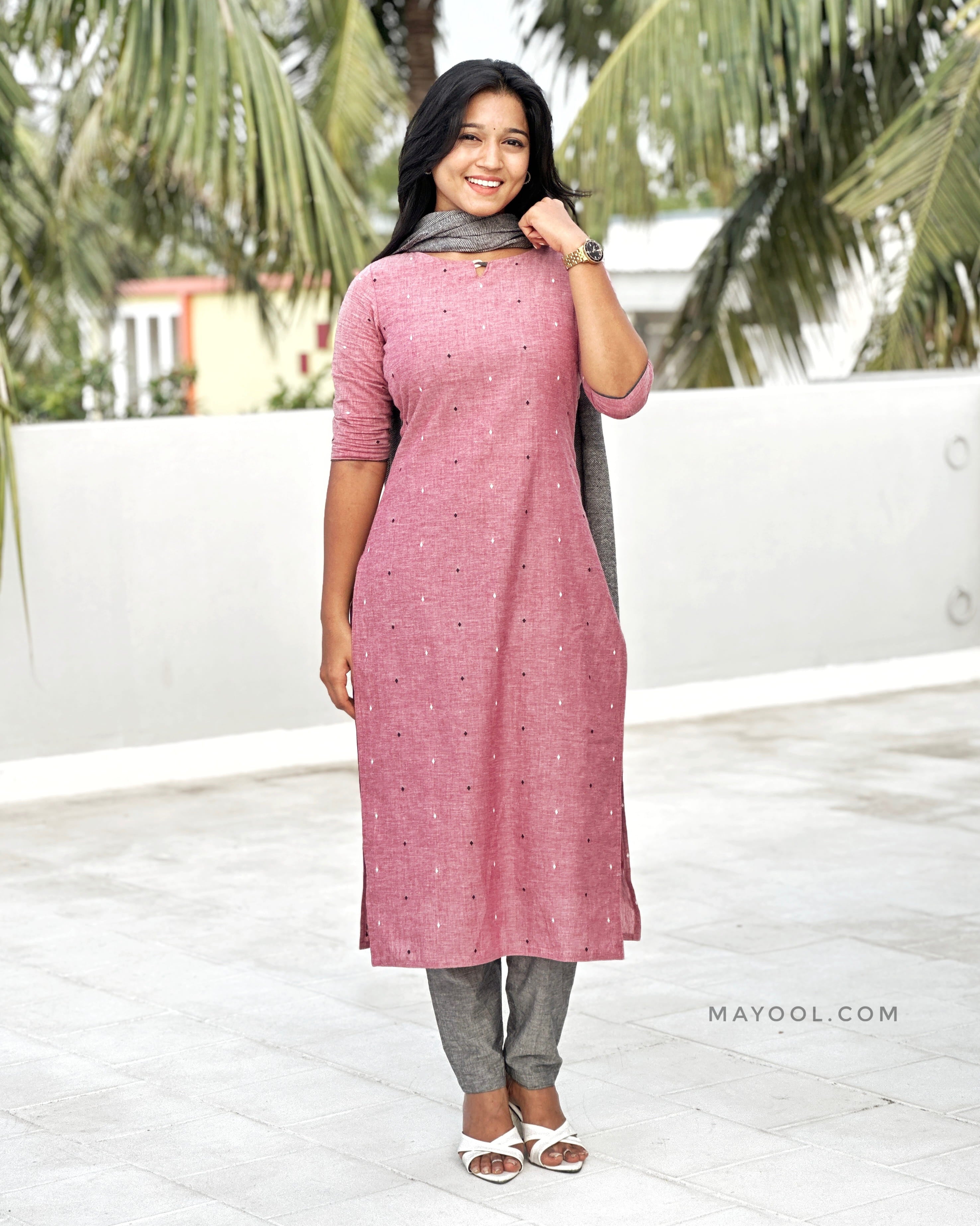 Super Pink Cotton Kurta