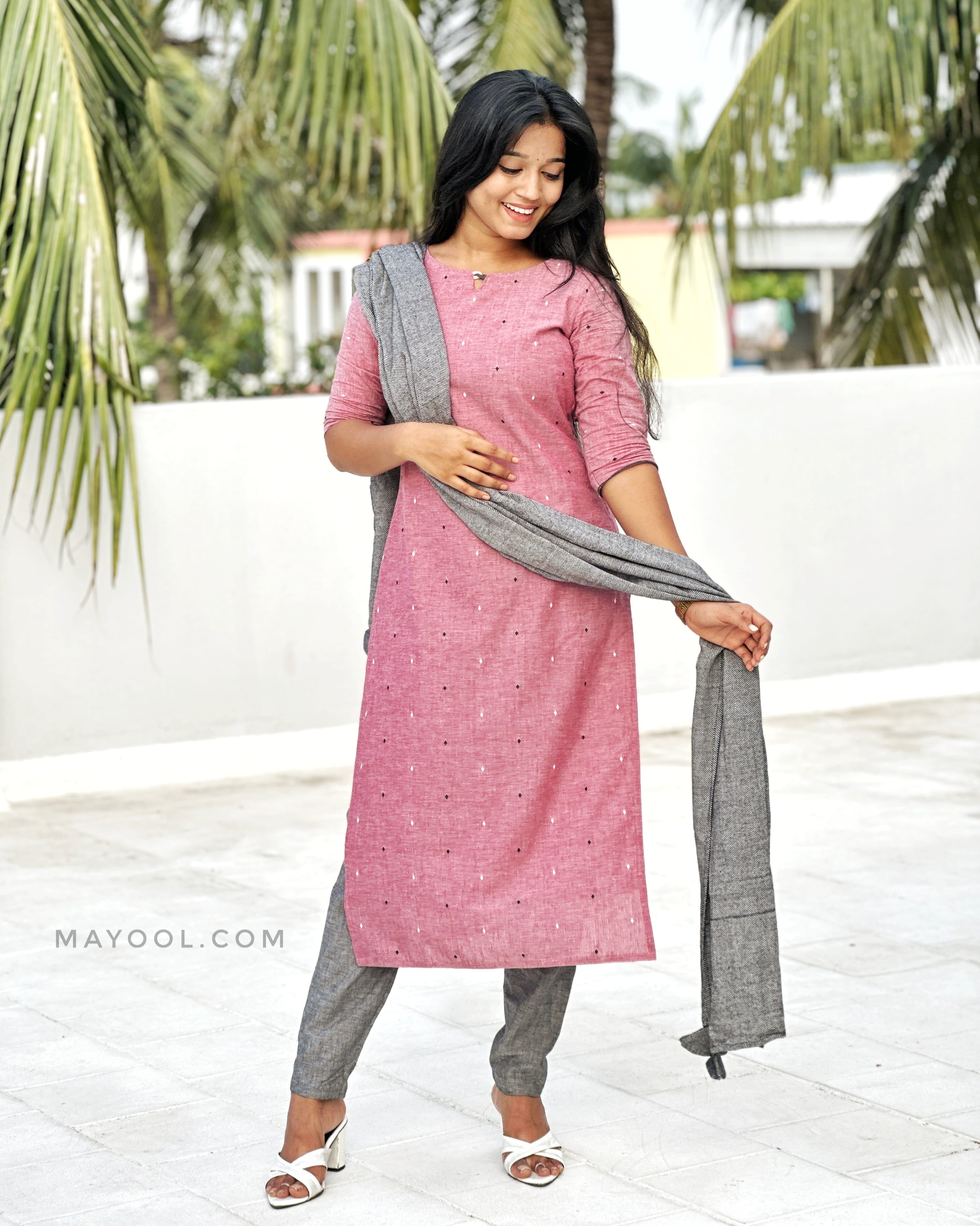 Super Pink Cotton Kurta