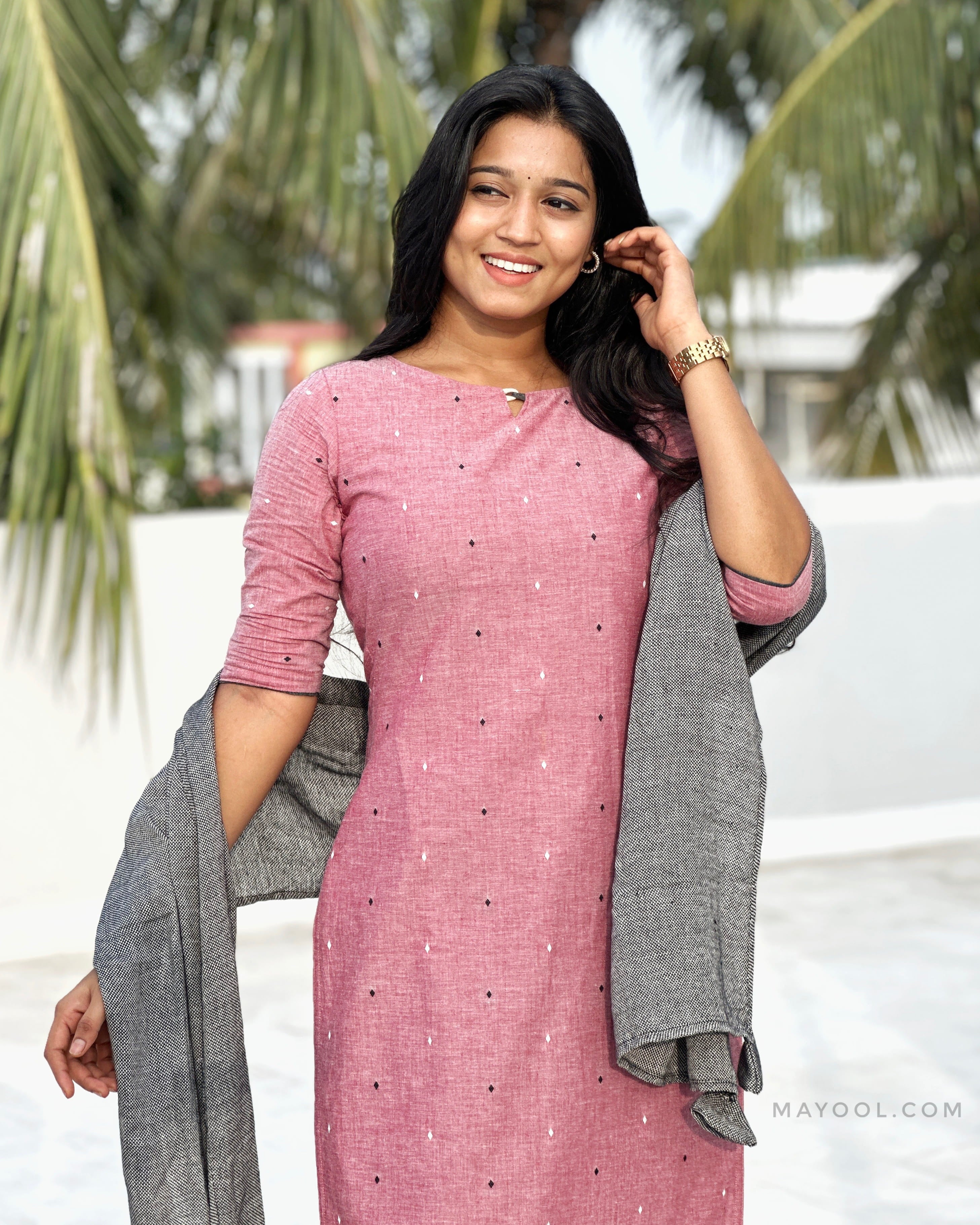 Super Pink Cotton Kurta