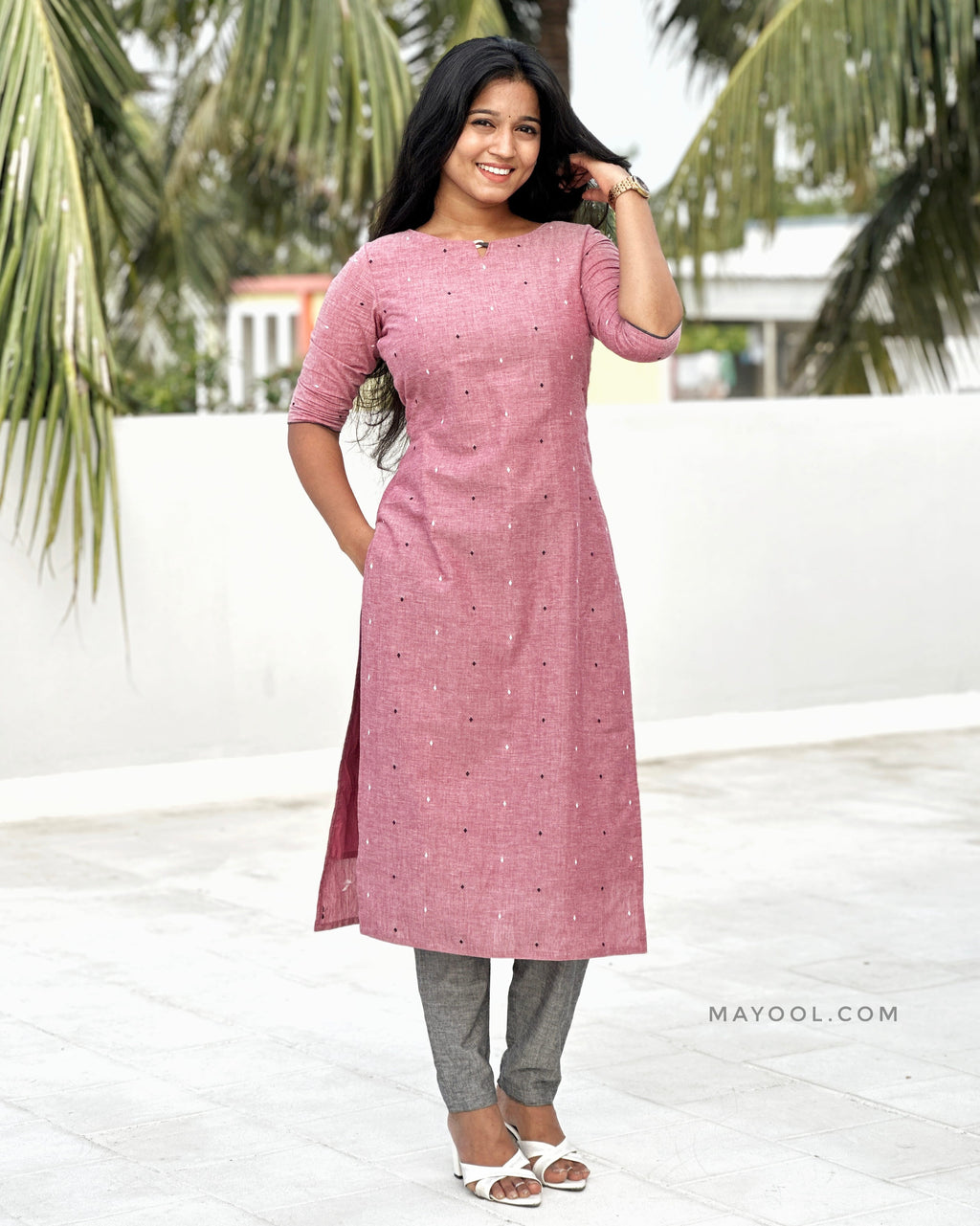 Super Pink Cotton Kurta