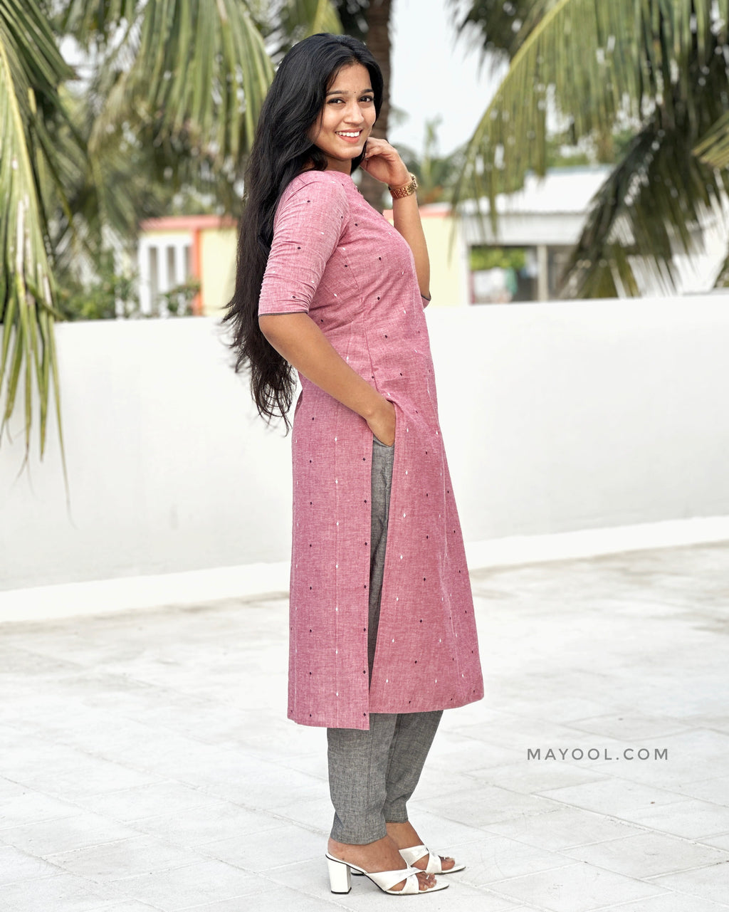 Super Pink Cotton Kurta