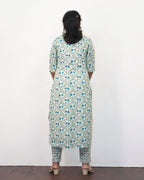 True Blue Printed Cotton Kurta