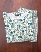 True Blue Printed Cotton Kurta