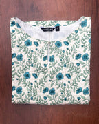 True Blue Printed Cotton Kurta