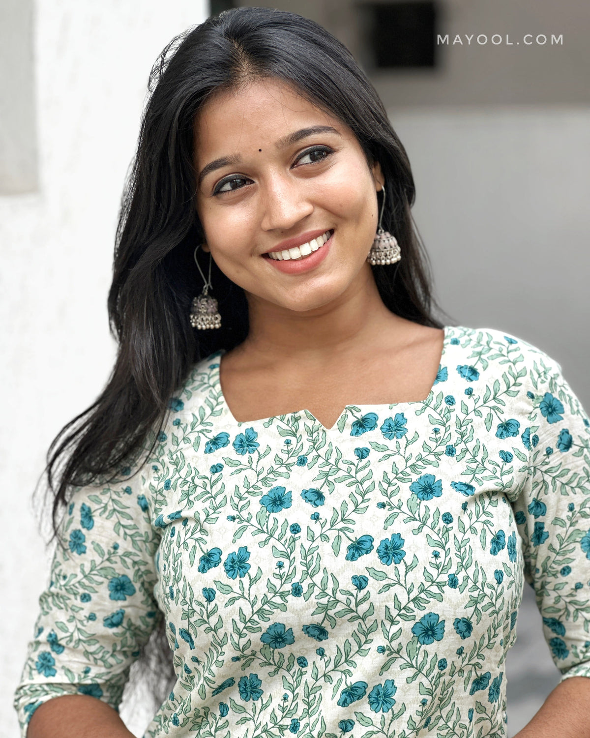 True Blue Handblock Print Cotton Short Kurta