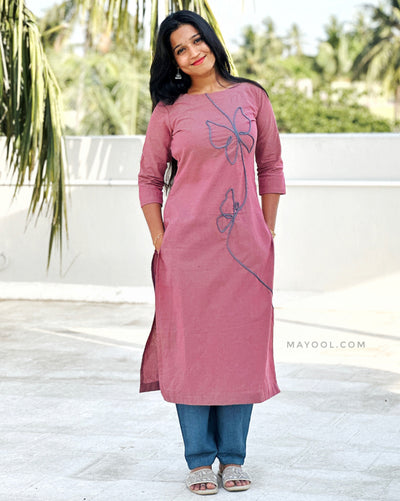 Vintage Rose Thread Tale Cotton Kurta