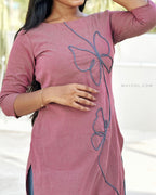 Vintage Rose Thread Tale Cotton Kurta