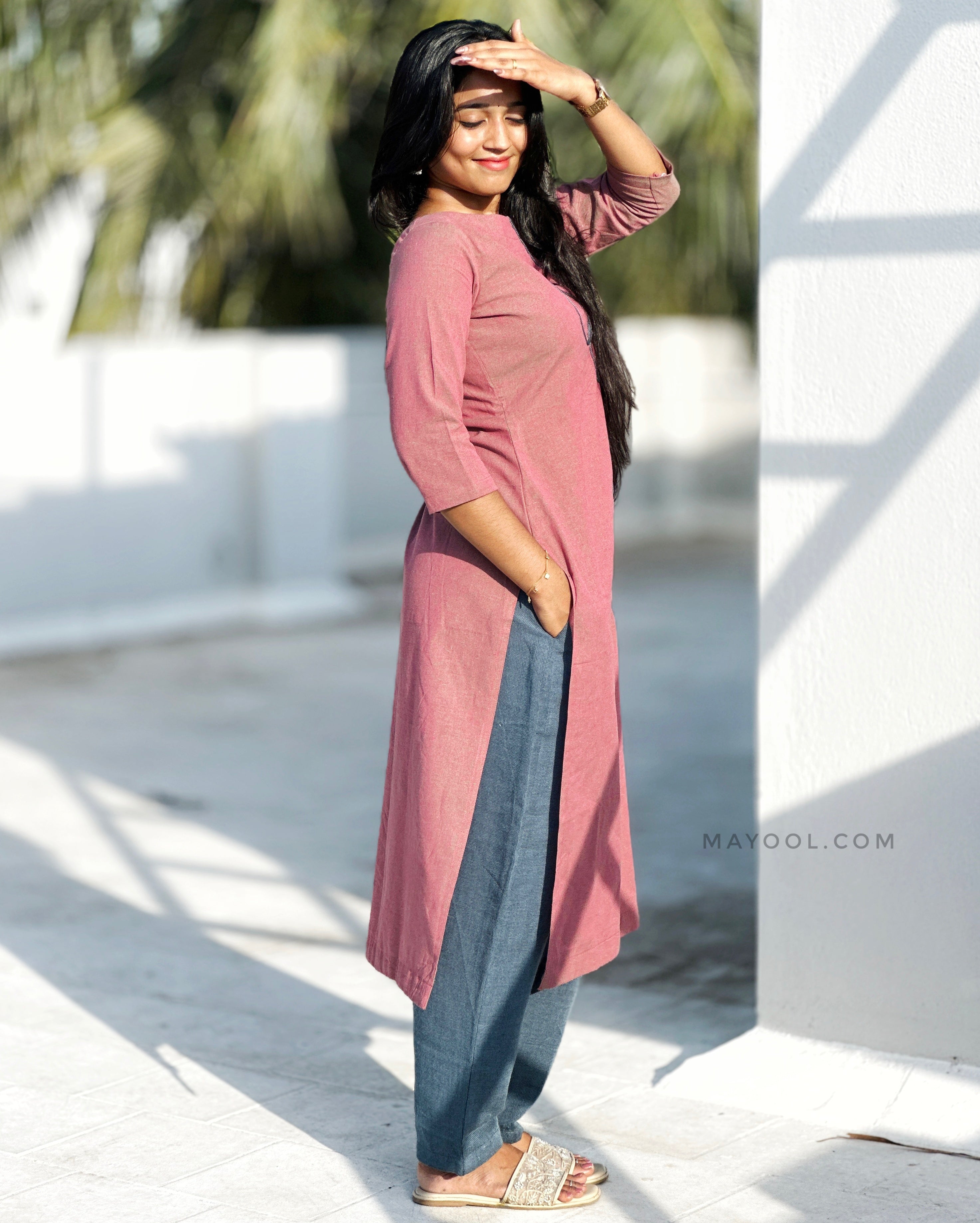 Vintage Rose Thread Tale Cotton Kurta