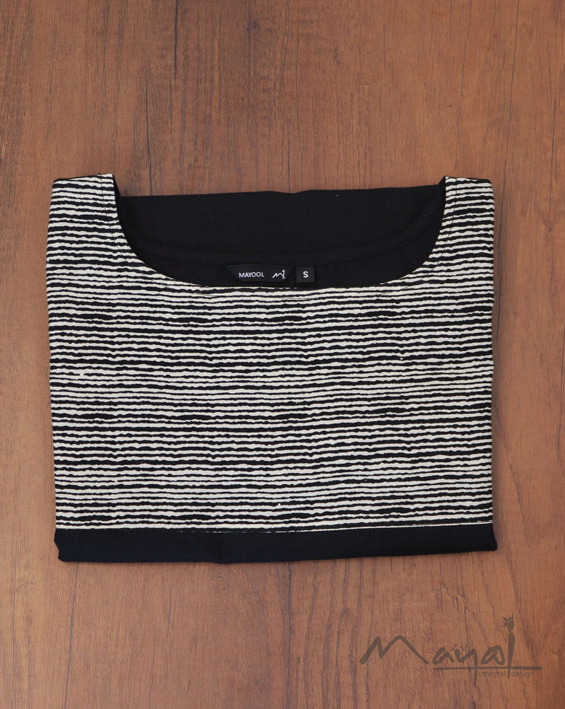 Black Patchwork Sleeveless Cotton Kurta