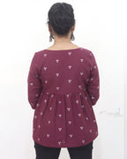 Wine Purple Peplum Top