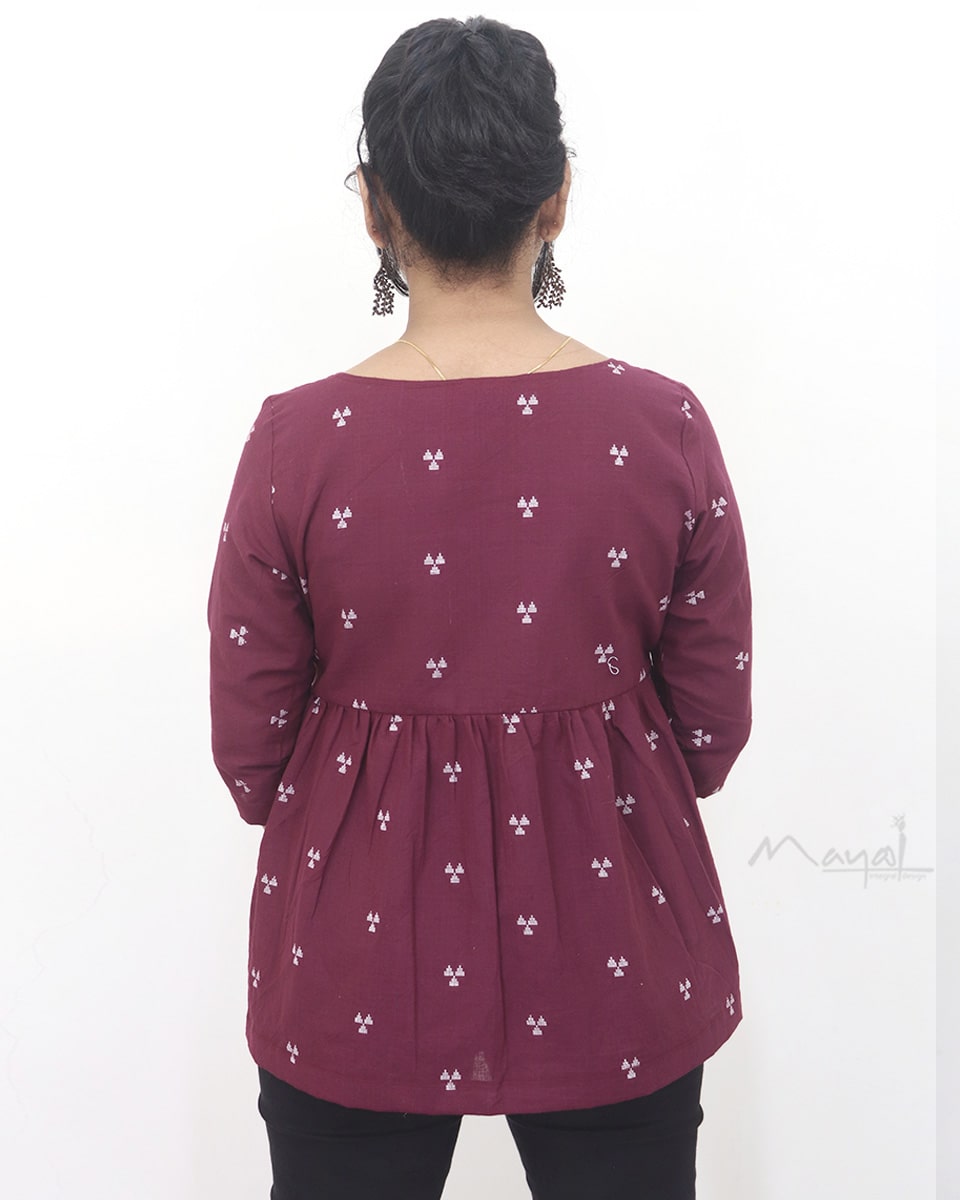 Wine Purple Peplum Top