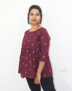 Wine Purple Peplum Top