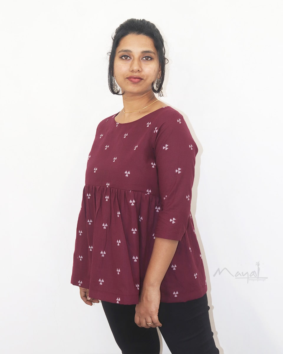 Wine Purple Peplum Top