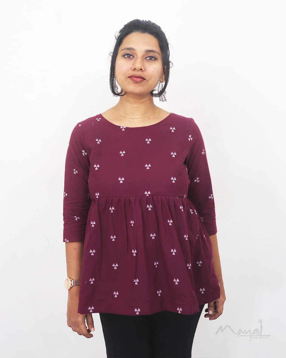 Wine Purple Peplum Top