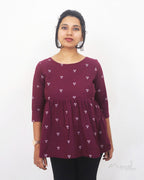 Wine Purple Peplum Top
