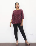 Wine Purple Peplum Top