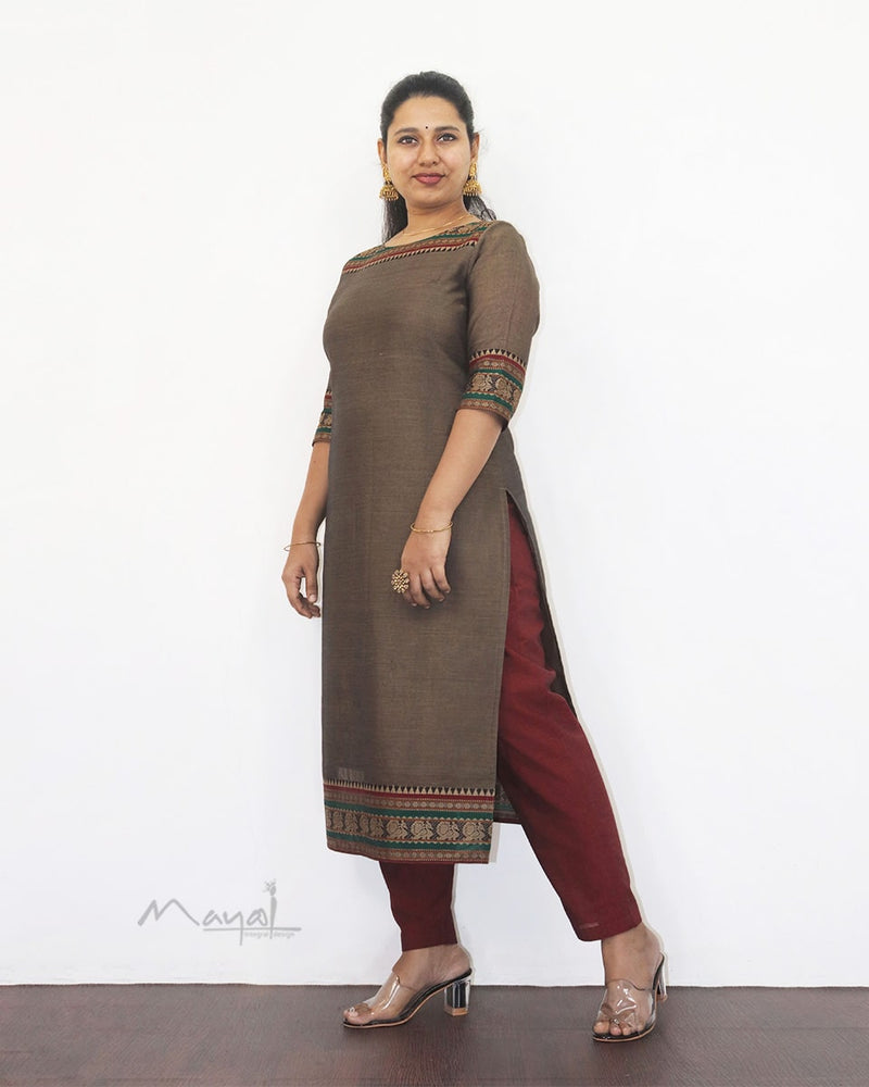 Beige Narayanpet Traditional Cotton Kurta