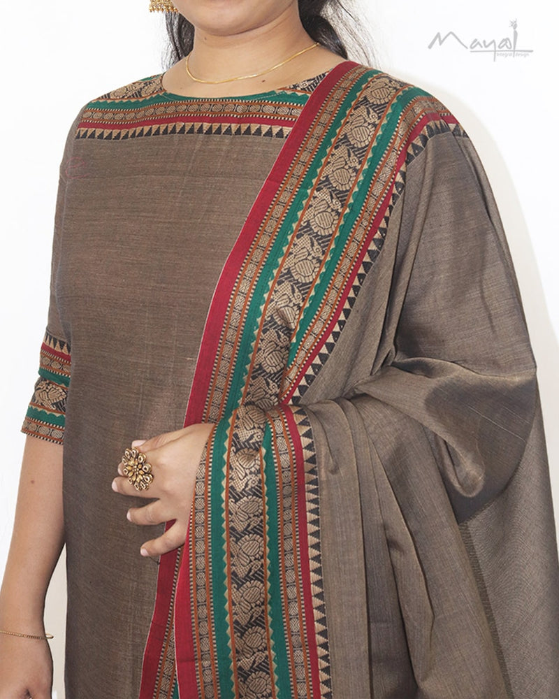 Beige Narayanpet Traditional Cotton Kurta