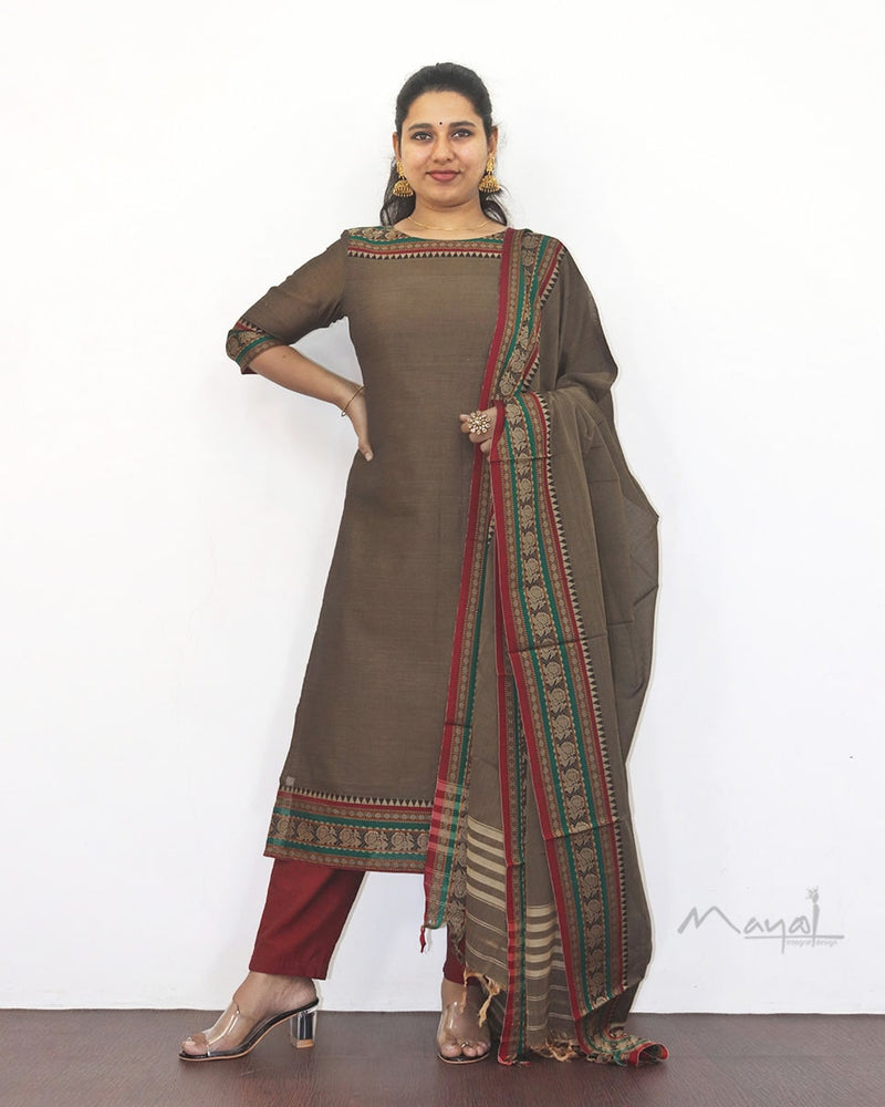 Beige Narayanpet Traditional Cotton Kurta