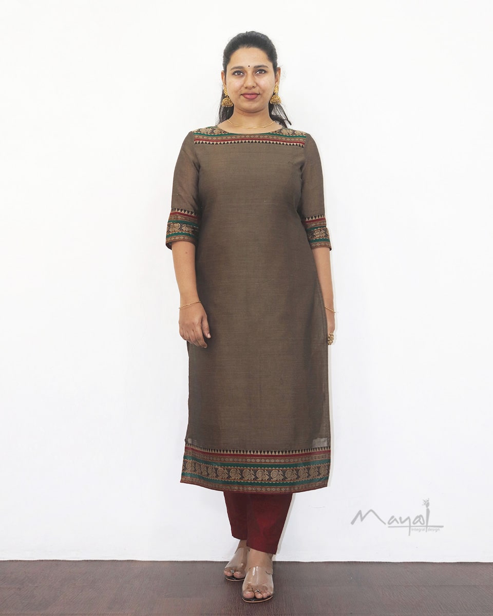 Beige Narayanpet Traditional Cotton Kurta
