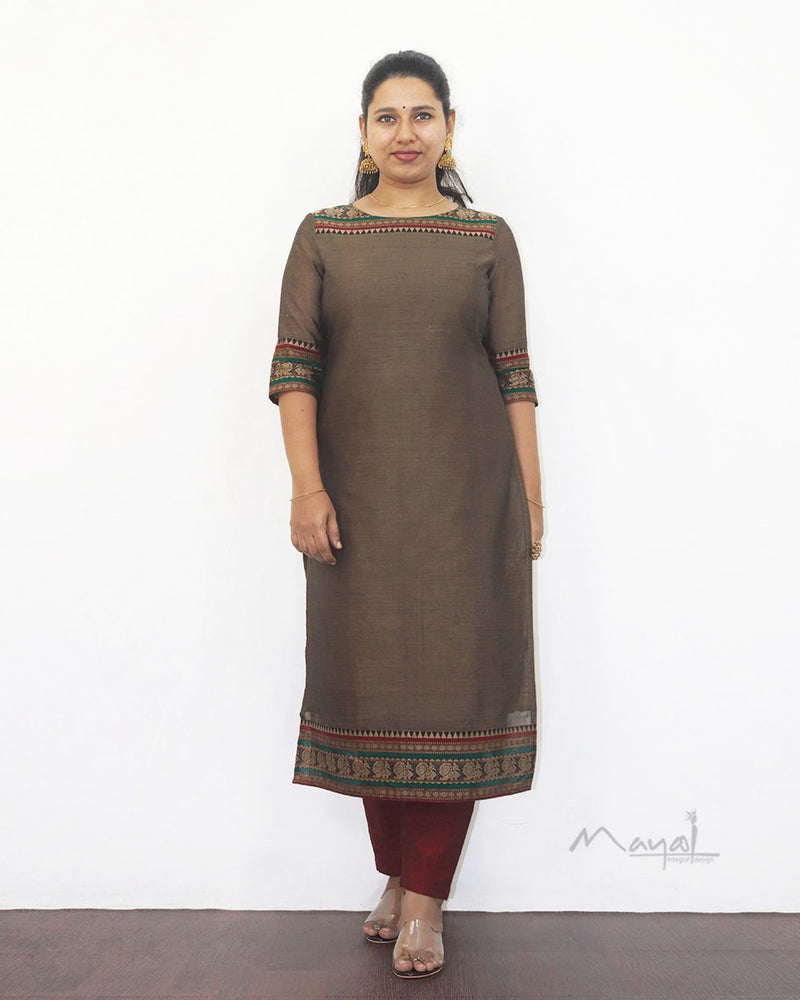 Beige Narayanpet Traditional Cotton Kurta