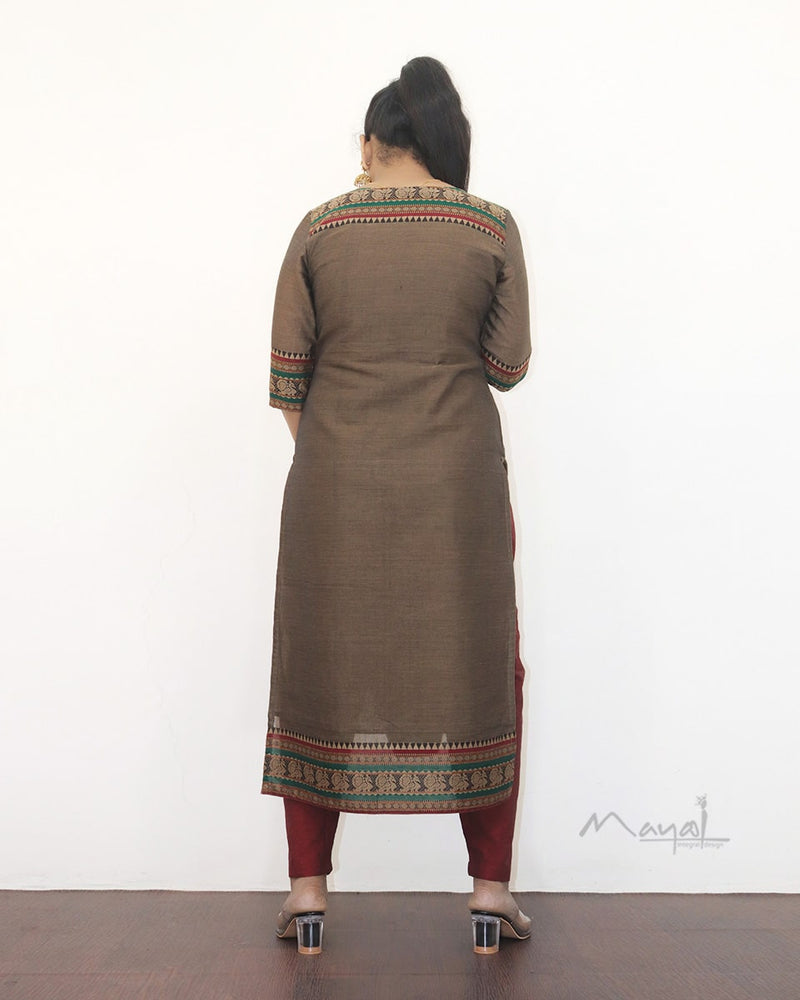 Beige Narayanpet Traditional Cotton Kurta